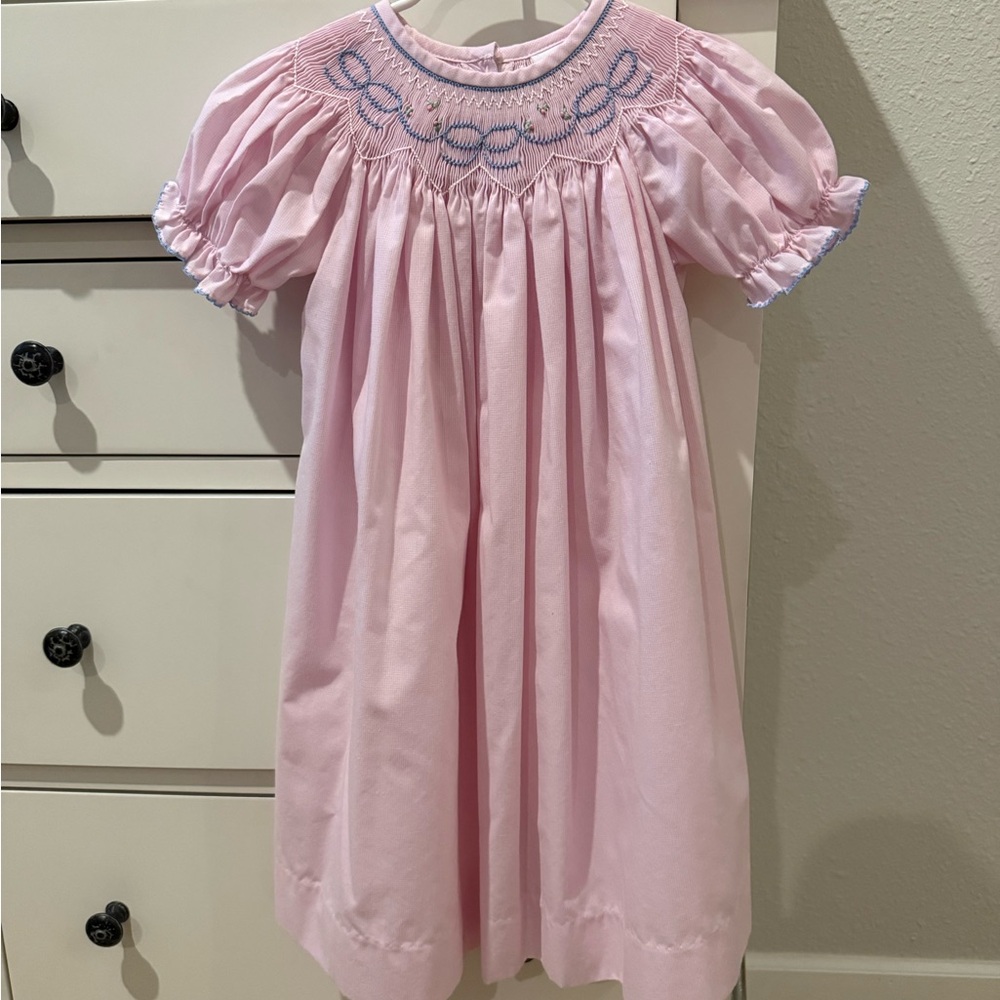 Stitchy Fish Smocked Bow Dress